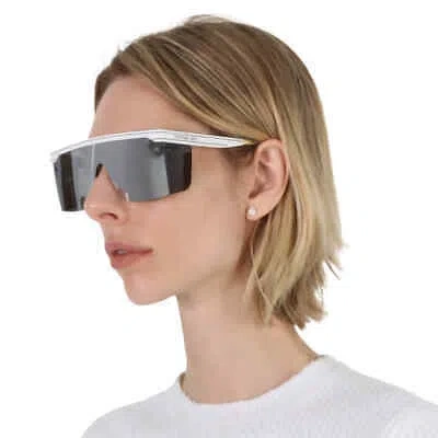 Pre-owned Dior Smoke Mirror Shield Ladies Sunglasses Club M1u Cd40042u 21c 00 In Silver