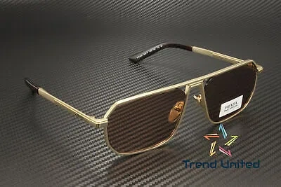 Pre-owned Prada Pr A53s Vaf10d Matte Pale Gold Light Brown 59 Mm Men's Sunglasses