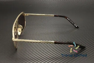 Pre-owned Prada Pr A53s Vaf10d Matte Pale Gold Light Brown 59 Mm Men's Sunglasses