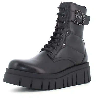 Pre-owned Nerogiardini Nero Giardini A24us Women's Amphibian With Platform I411920d/100 In Black