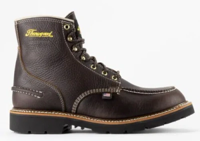 Pre-owned Thorogood Men's 1957 Series Flyway Usa 6" Waterproof Soft Toe Work Boot 814-4140 In Brown