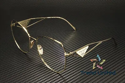 Pre-owned Prada Pr 57ys Zvn08n Pale Gold Clear Blu Light Filter 57 Mm Women's Sunglasses