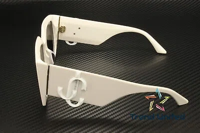 Pre-owned Jimmy Choo Jc5006u 50088g White Gradient Grey 55 Mm Women's Sunglasses In Gray