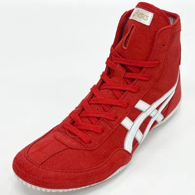 Pre-owned Asics 1083a001  Wrestling Shoes Red X White X Silver Ex-eo Successor Us7.5-11.5