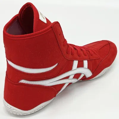 Pre-owned Asics 1083a001  Wrestling Shoes Red X White X Silver Ex-eo Successor Us7.5-11.5