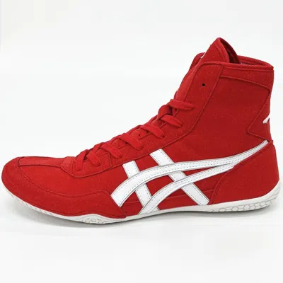 Pre-owned Asics 1083a001  Wrestling Shoes Red X White X Silver Ex-eo Successor Us7.5-11.5