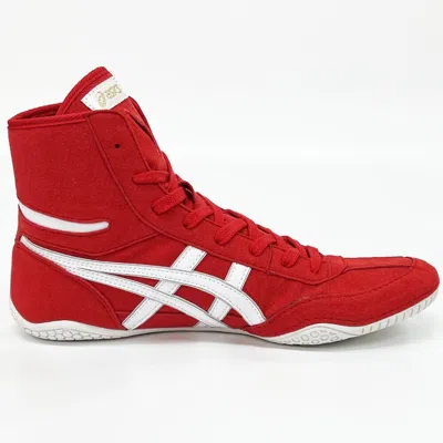 Pre-owned Asics 1083a001  Wrestling Shoes Red X White X Silver Ex-eo Successor Us7.5-11.5