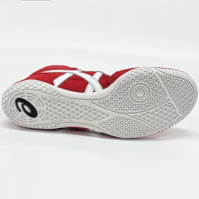 Pre-owned Asics 1083a001  Wrestling Shoes Red X White X Silver Ex-eo Successor Us7.5-11.5