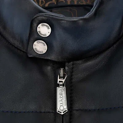 Pre-owned Cuadra H353bob -  Blue Casual Leather Vest For Men