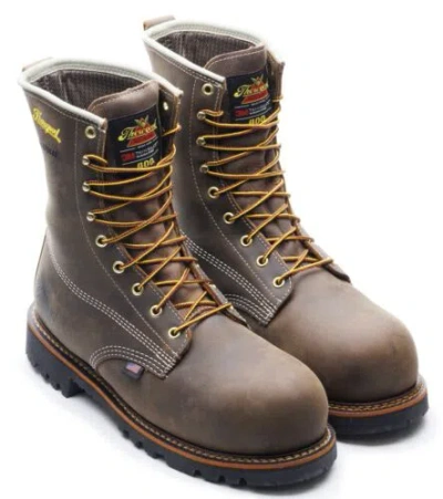 Pre-owned Thorogood Men's American Heritage 8" Composite Toe Wp Insulated Work Boot 804-4 In Brown