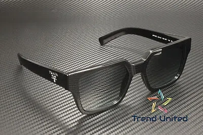 Pre-owned Prada Pr 03zs 1ab06t Black Grey Gradient Vintage 54 Mm Men's Sunglasses In Gray