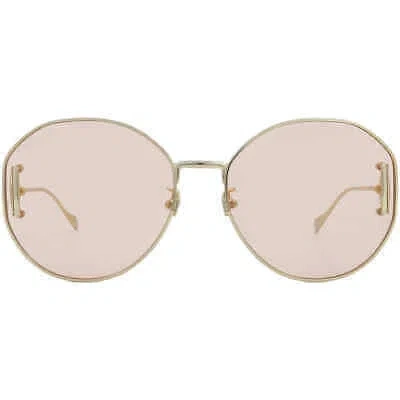 Pre-owned Gucci Pink Round Ladies Sunglasses Gg1206sa 004 63 Gg1206sa 004 63
