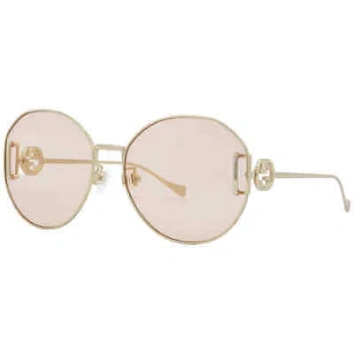 Pre-owned Gucci Pink Round Ladies Sunglasses Gg1206sa 004 63 Gg1206sa 004 63