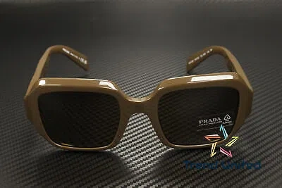 Pre-owned Prada Pr 28zs 15l09z Loden Dark Brown 53 Mm Women's Sunglasses