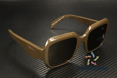 Pre-owned Prada Pr 28zs 15l09z Loden Dark Brown 53 Mm Women's Sunglasses