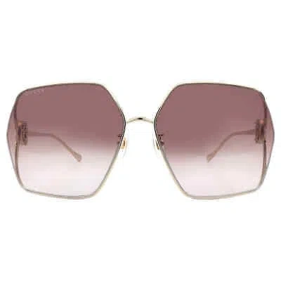 Pre-owned Gucci Red Geometric Ladies Sunglasses Gg1322sa 003 64 Gg1322sa 003 64