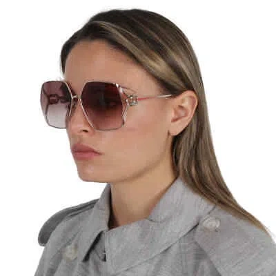 Pre-owned Gucci Red Geometric Ladies Sunglasses Gg1322sa 003 64 Gg1322sa 003 64
