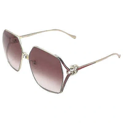 Pre-owned Gucci Red Geometric Ladies Sunglasses Gg1322sa 003 64 Gg1322sa 003 64