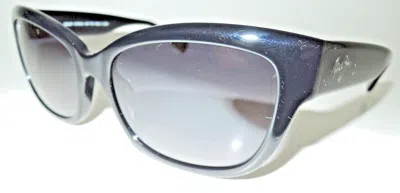 Pre-owned Maui Jim Mj768-02 Pulmeria Shiny Black Sunglass Gradient Gray 55/17 -135