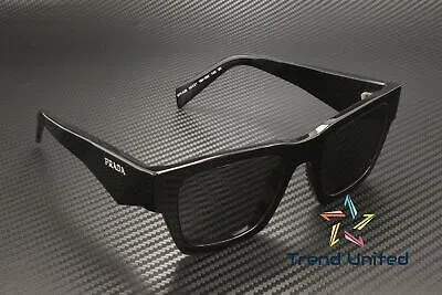 Pre-owned Prada Pr A06s 16k08z Black Dark Grey 50 Mm Men's Sunglasses In Gray