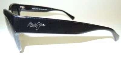 Pre-owned Maui Jim Mj768-02 Pulmeria Shiny Black Sunglass Gradient Gray 55/17 -135