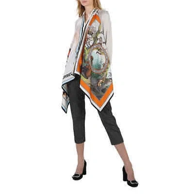 Pre-owned Burberry Silk Scarf Detail Animalia Print Knitted Top In Check Description