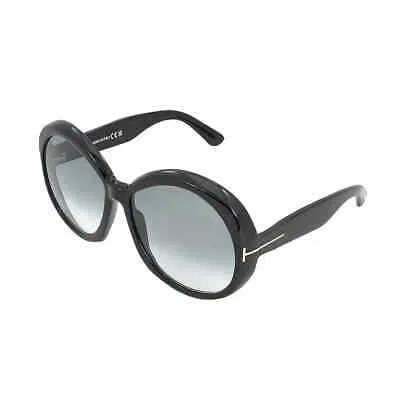 Pre-owned Tom Ford Annabelle Smoke Gradient Oversized Ladies Sunglasses Ft1010 01b 62 In Gray