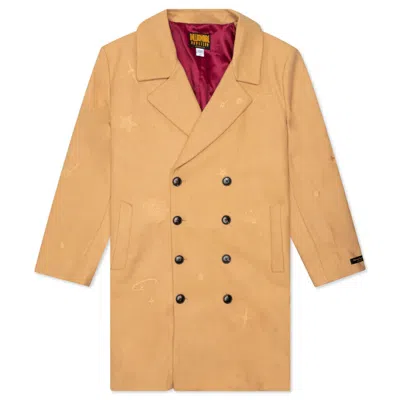 Pre-owned Icecream Billionaire Boys Club Bb Starry Night Coat Beige Tan Maroon Lining 811-8406-bei In Multicolor