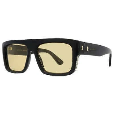 Pre-owned Gucci Light Yellow Rectangular Men's Sunglasses Gg1461s 004 55 Gg1461s 004 55 In Multi