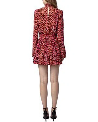 Pre-owned Zadig & Voltaire Ryde Leo Silk Dress Women's In Pink