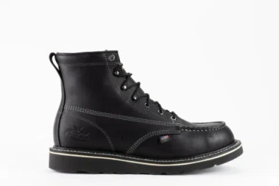 Pre-owned Thorogood Men's Midnight Series 6" Soft Toe Wedge Work Boot 814-6206 In Black