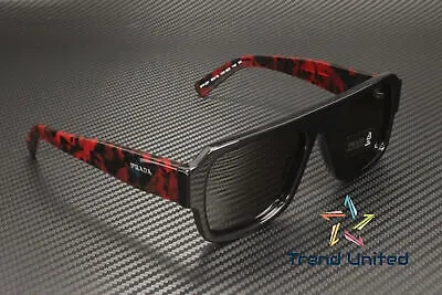 Pre-owned Prada Pr 22ys 1ab5s0 Pilot Black Dark Grey 56 Mm Men's Sunglasses In Gray