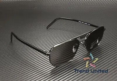 Pre-owned Prada Pr 58ys 1ab5s0 Rectangle Black Dark Grey 57 Mm Men's Sunglasses In Gray