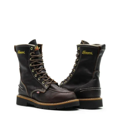 Pre-owned Thorogood Men's 1957 Series Flyway Usa 8" Waterproof Soft Toe Work Boot 814-4141 In Brown