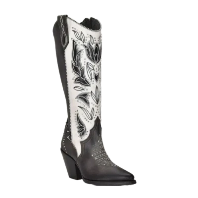 Pre-owned Cuadra Ladies Embroidered & Studded Tokio Grey Western Boots Cu781 In Gray