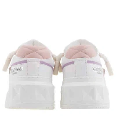 Pre-owned Valentino Garavani One Stud Leather Low-top Sneakers In Pink