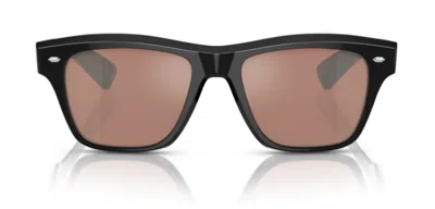 Pre-owned Oliver Peoples 0ov5522su 1492w4 Black Persimmon Mirrored Square Men's Sunglasses In Orange