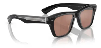 Pre-owned Oliver Peoples 0ov5522su 1492w4 Black Persimmon Mirrored Square Men's Sunglasses In Orange