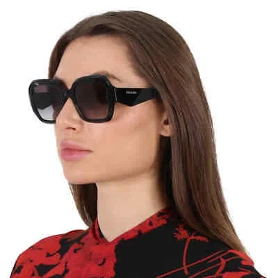Pre-owned Prada Grey Gradient Square Ladies Sunglasses Pr 28zs 16k90a 53 Pr 28zs 16k90a 53 In Gray