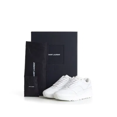 Pre-owned Saint Laurent 895$ Women's White 'bump' Low-top Sneakers - Smooth Leather