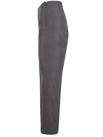 Pre-owned Brioni Women's Long Pants Trousers 100% Silk Size Us 8" Gb 12 Gray Grey