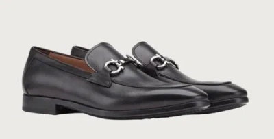 Pre-owned Ferragamo Salvatore  Ree Black Leather Men Loafers Shoes 9 Eee