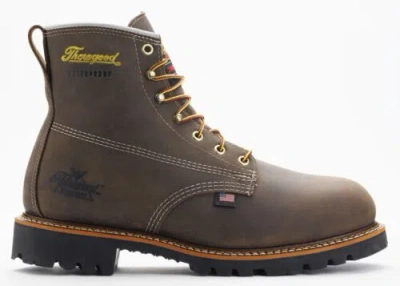 Pre-owned Thorogood Men's American Heritage 6" Soft Toe Wp Insulated Work Boot 814-4514 In Brown