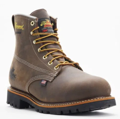Pre-owned Thorogood Men's American Heritage 6" Soft Toe Wp Insulated Work Boot 814-4514 In Brown