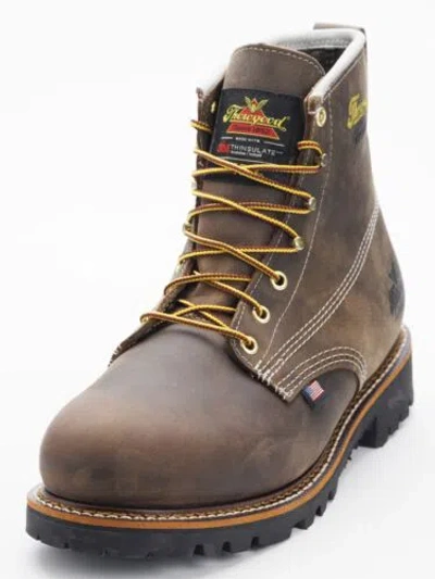 Pre-owned Thorogood Men's American Heritage 6" Soft Toe Wp Insulated Work Boot 814-4514 In Brown