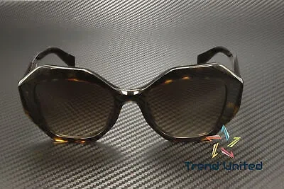 Pre-owned Prada Pr 16ws 2au6s1 Tortoise Brown Gradient 53 Mm Women's Sunglasses