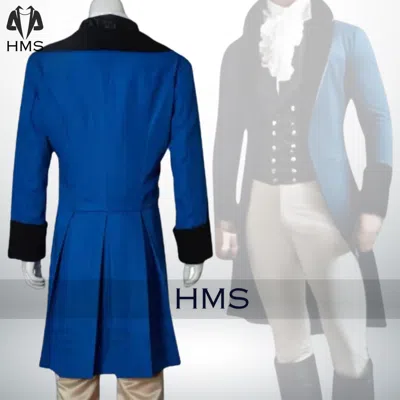 Pre-owned Regency Brand Men's  Style Wool Tailcoat , Blue Coat From The 1800s