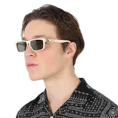 Pre-owned Dior Grey Rectangular Men's Sunglasses Ider S2u Dm40058u 25c 57 In Gray