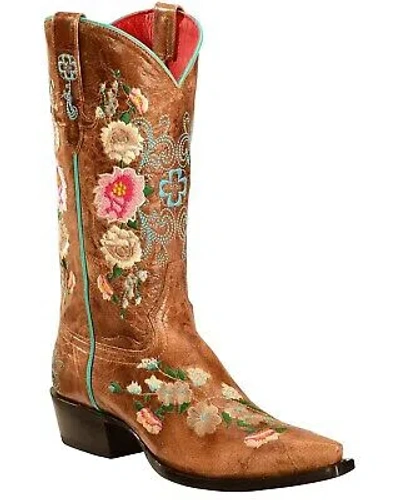 Pre-owned Macie Bean Women's Rose Garden Western Boot - Snip Toe - M8012 In Yellow