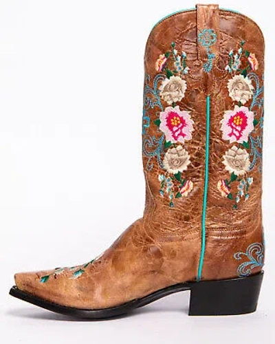 Pre-owned Macie Bean Women's Rose Garden Western Boot - Snip Toe - M8012 In Yellow